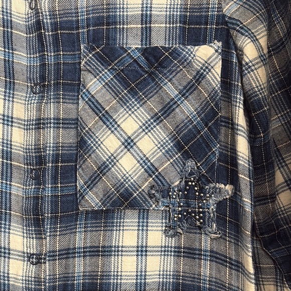 Zara Blue and White Plaid Long Sleeve Dress - Picture 2 of 5